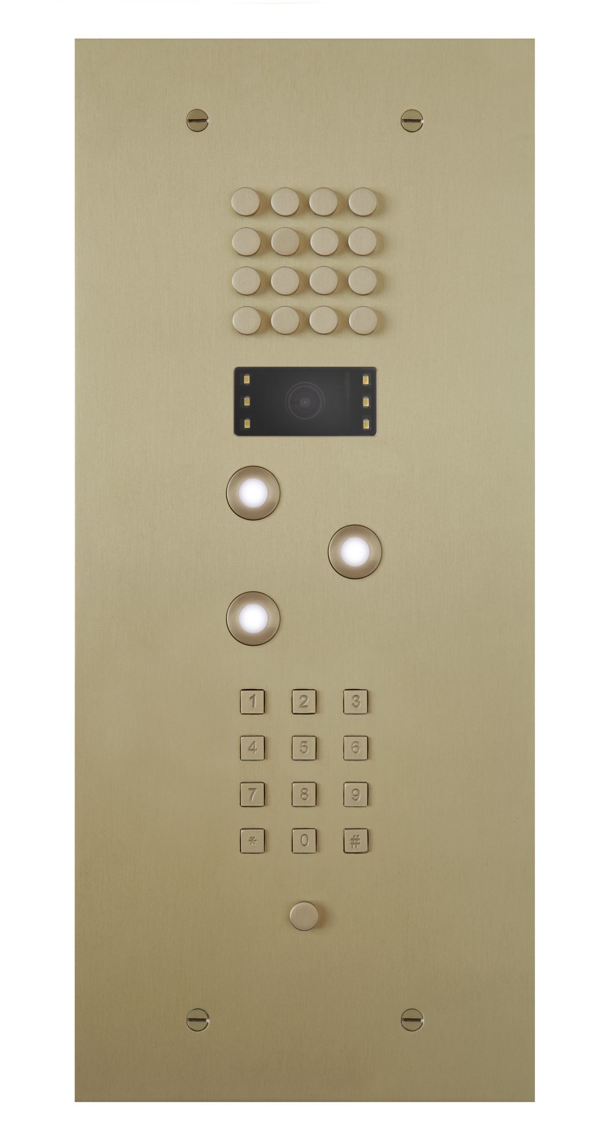 Wizard Bronze gold IP 3 buttons small keypad and color cam